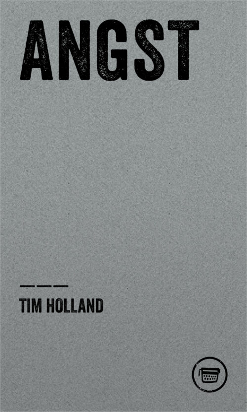 Coverabbildung: Tim Holland "Angst". Mit Verlagshaus-Schreibmaschinenlogo